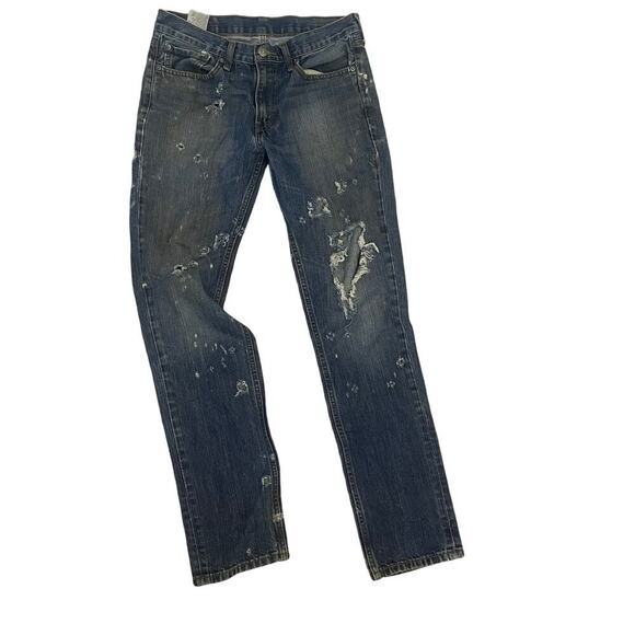 Levis 32x34 Destroyed Denim Jeans Mens Thrashed Destructed Tattered - Picture 1 of 11